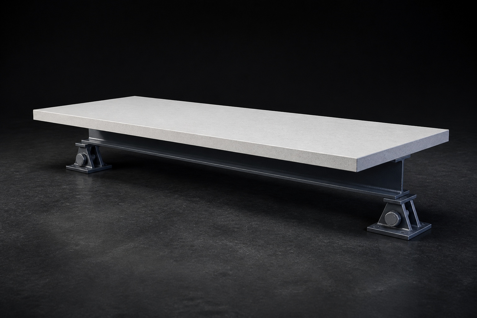 Composite steel beam and concrete slab model inside Beams