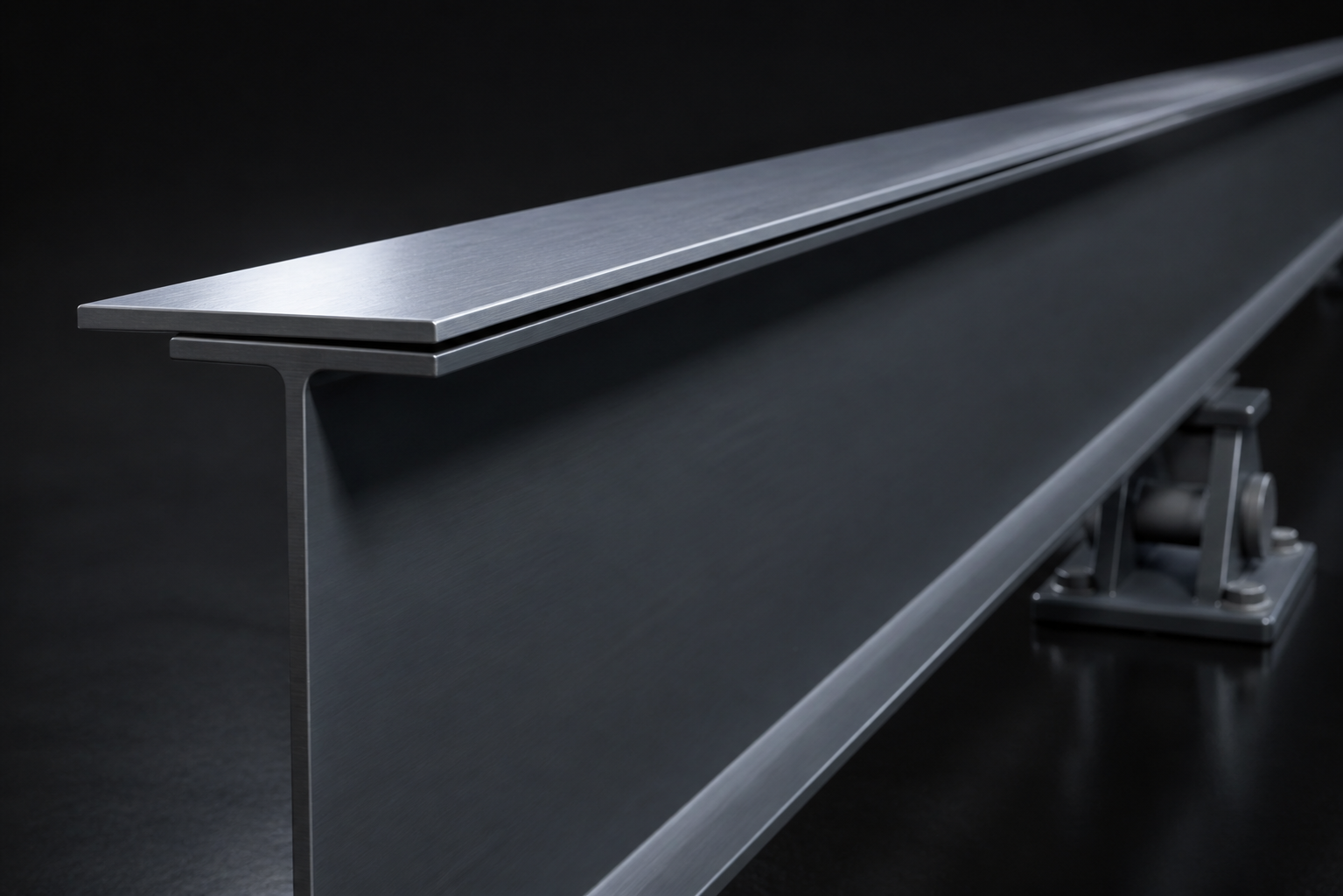 Close Beams product view of a strengthened beam with a flange cover plate